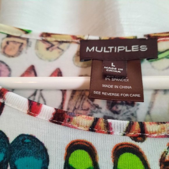 NWT Multiples Long Sleeve Shoe Pattern Tunic/Mini Dress  *BOGO* - Picture 6 of 8